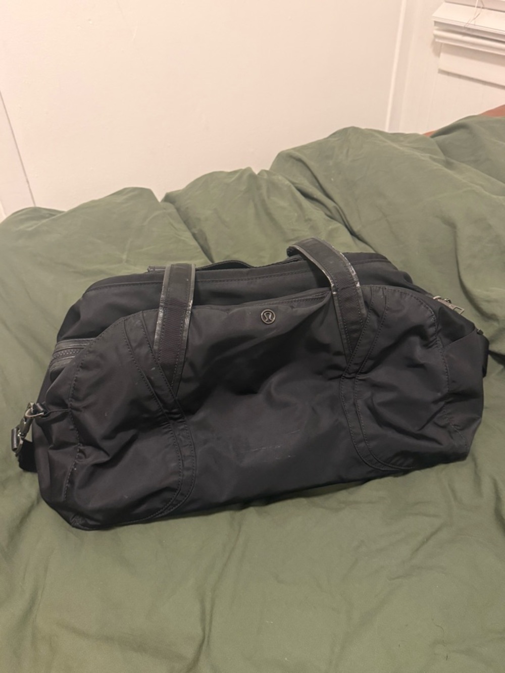 Lululemon Black Nylon Duffel / Weekender Bag